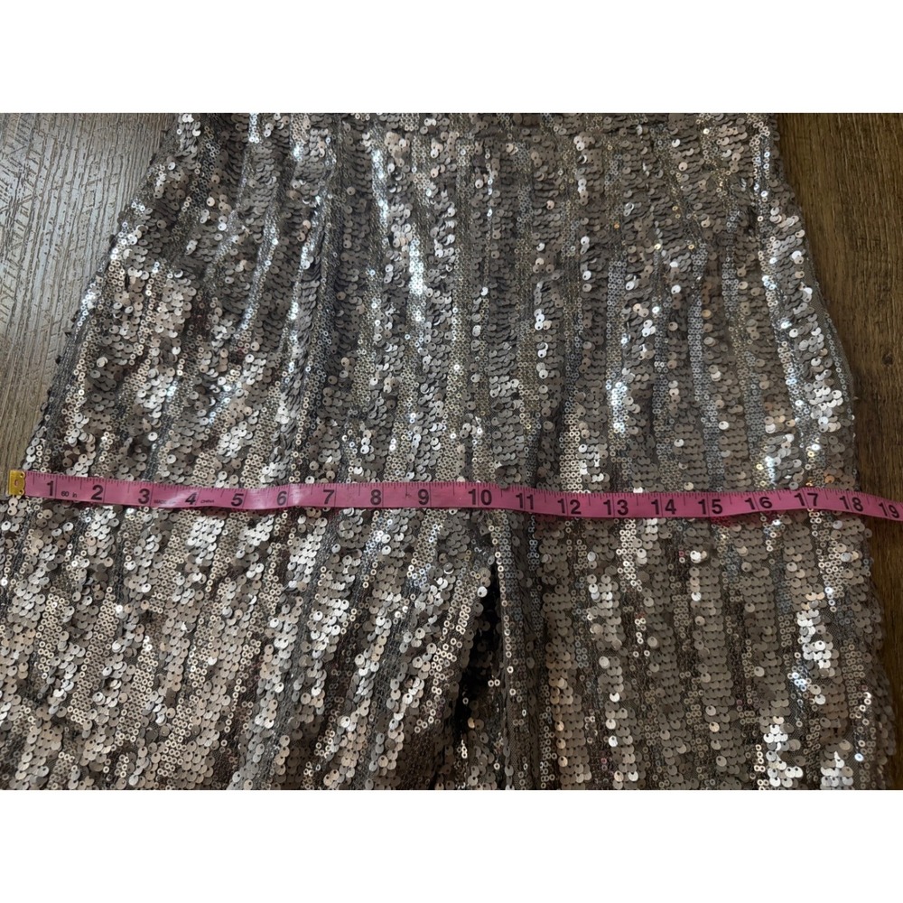 VICI Silver Sequin Wide Leg Pants High Rise Party Trousers Medium - Picture 4 of 9